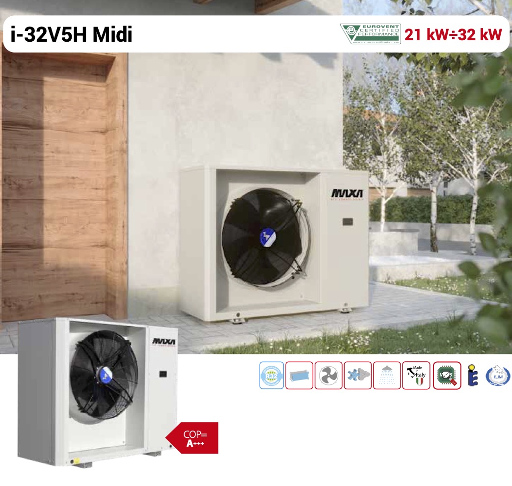 powietrzne rewersyjne pompy ciepła typu monoblok FONKO MAXA i-32V5H Midi powietrzne rewersyjne pompy ciepła typu monoblok FONKO MAXA i-32V5H Midi